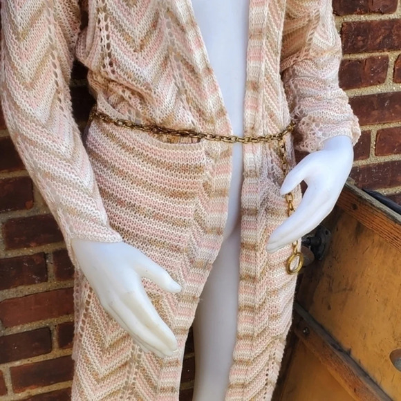 Zig zag Pastel open‎ long cardigan M - Picture 2 of 13